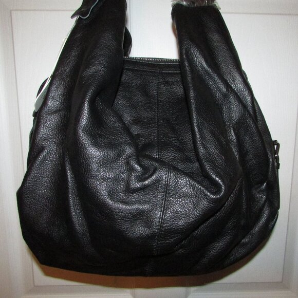 Leather Black Unique Hobo Handbag - NEW - Picture 6 of 13